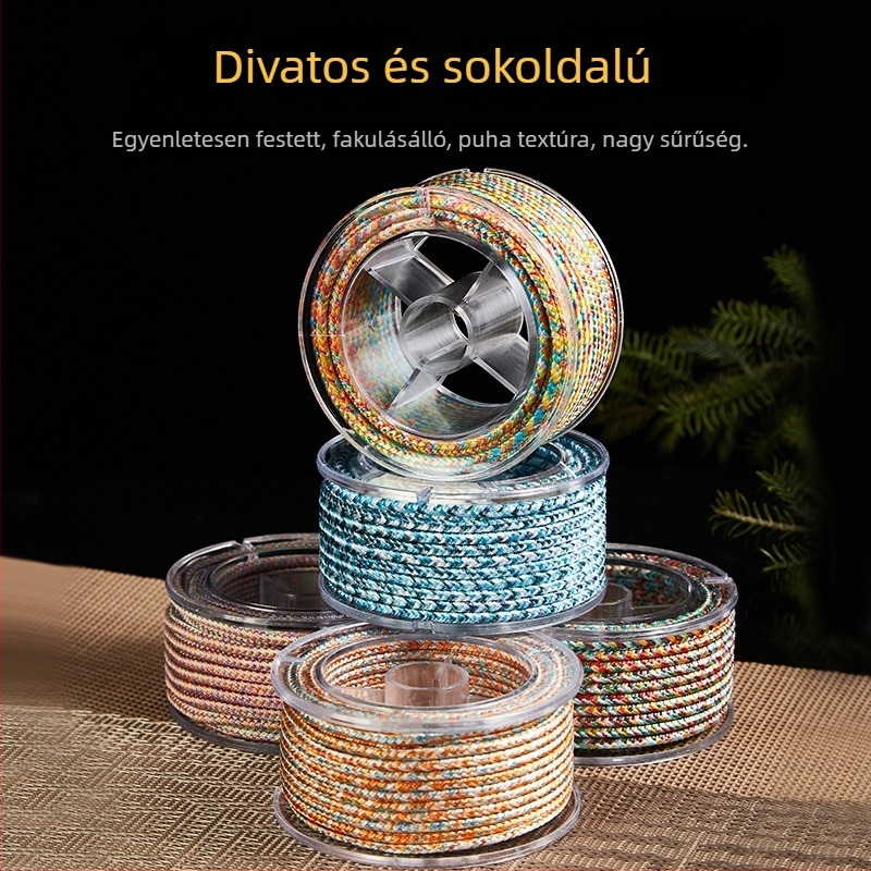 3 mm-es kézzel szőtt nejlon nyaklánc-zsinór, színes, piros DIY projektekhez