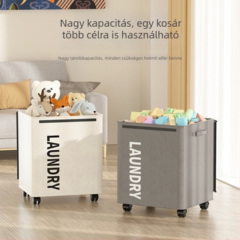 Fedeles textil ruhatartó doboz, összecsukható piszkos ruhák kosara kerekekkel, nagy kapacitás