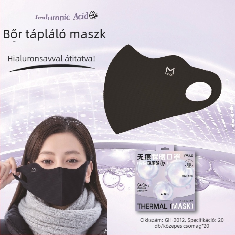 Őszi–téli hyaluronsavas arcpajzs porvédő és meleg, UV-védelem UPF50+, könnyű és lélegző, nőknek, optikailag karcsúsítja az arcot