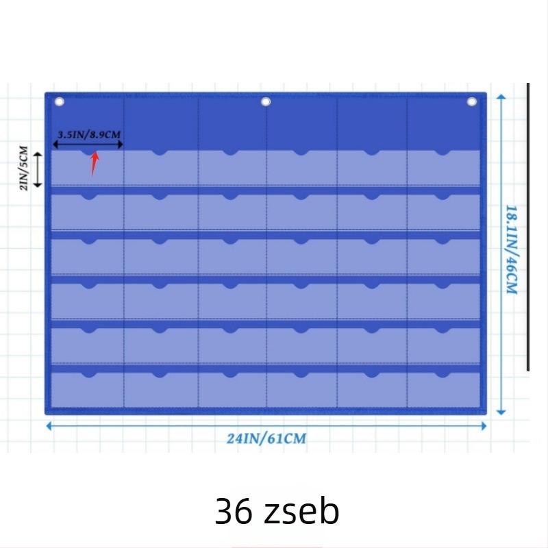16- vagy 36 rekeszes falra szerelhető átlátszó kártyatartó szervező, osztályteremhez és irodához.