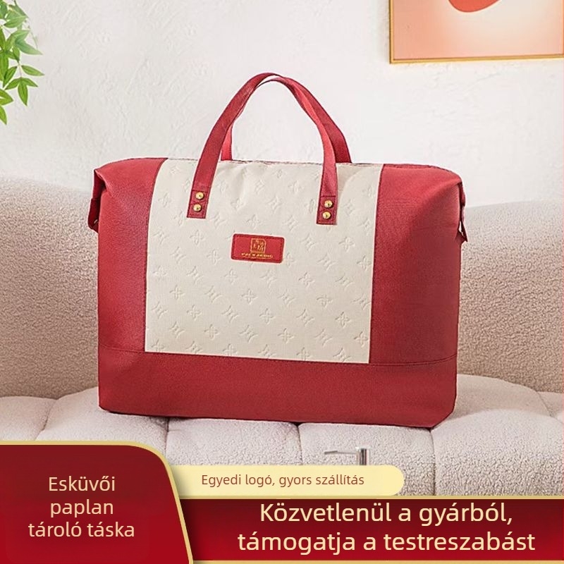 Menyasszonyi takaró tároló táska nem szőtt textilből – nagy méretű költöző táska, négy darabos készlet