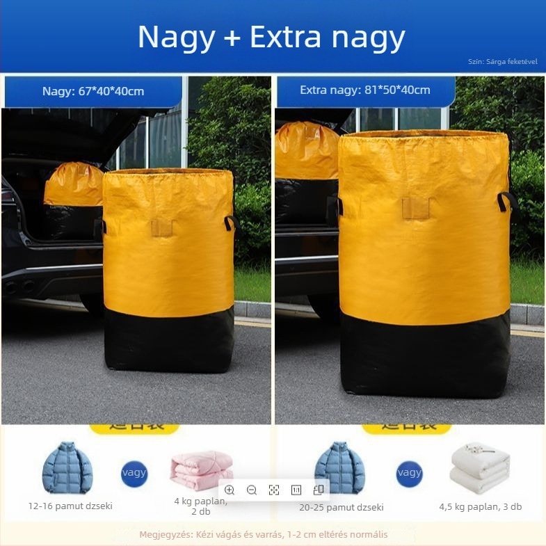 Nagy kapacitású, vízálló szövött költöztető és tároló táska