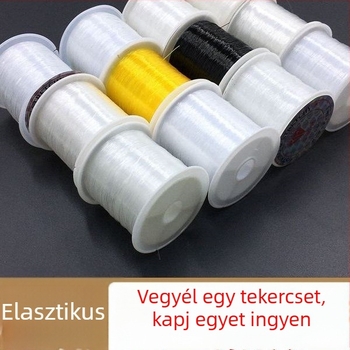 Átlátszó, nem-stretch kristályhorgász-zsinór kézzel készített gyöngyös gyűrűkhöz, sárga tekerőzsinór
