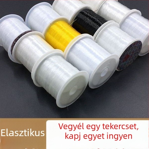 Átlátszó, nem-stretch kristályhorgász-zsinór kézzel készített gyöngyös gyűrűkhöz, sárga tekerőzsinór