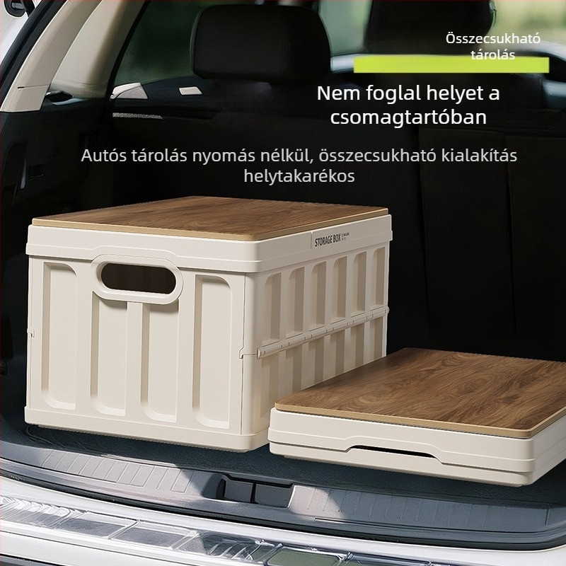 Jeko kemping tároló doboz és asztal, kültéri többfunkciós összecsukható tároló doboz autócsomagtartóhoz, nagy kapacitás