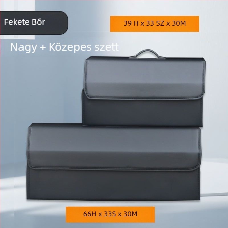 Autócsomagtartó tároló doboz, multifunkcionális autóorganizer PU-bőrhatású