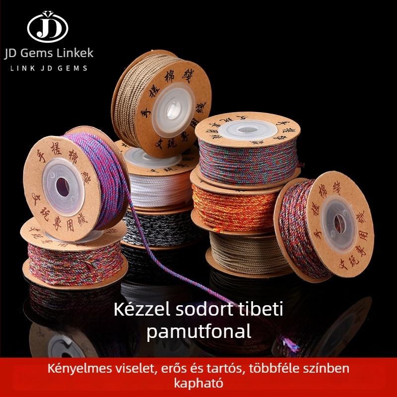 Jingde Jewelry tibeti stílusú kézzel sodort pamutfonal karkötőhöz, DIY ékszerekhez illő fonott zsinór bojtokkal, kopásálló