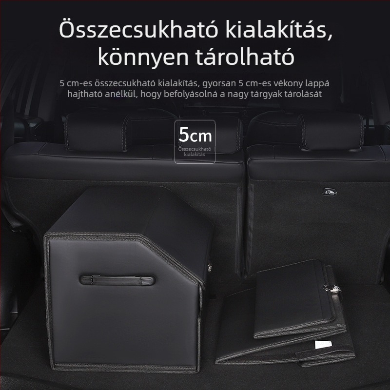 Két rétegű, összecsukható csomagtartó tároló doboz autóhoz