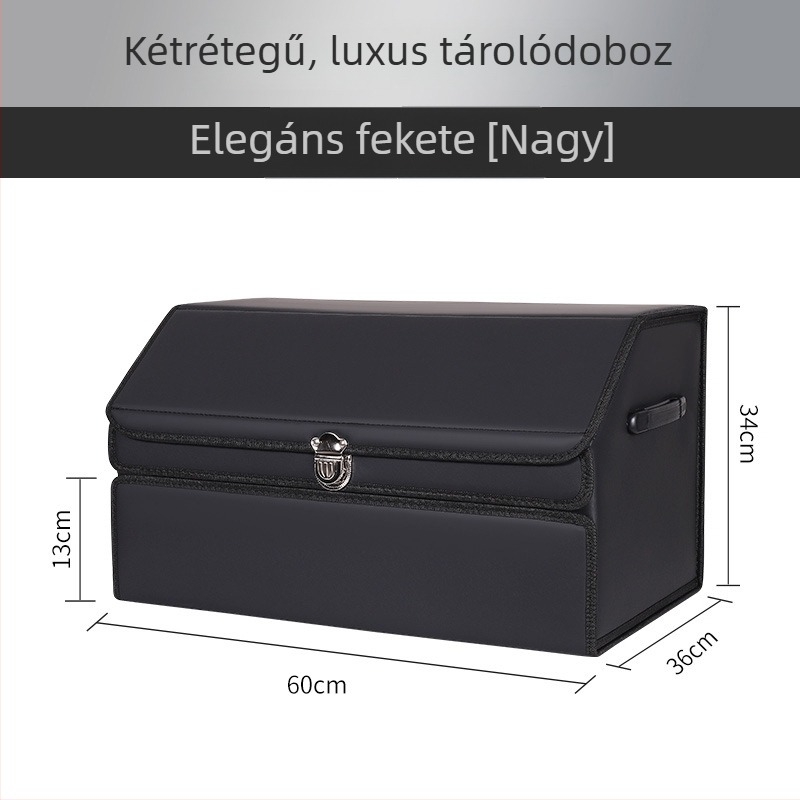 Két rétegű, összecsukható csomagtartó tároló doboz autóhoz