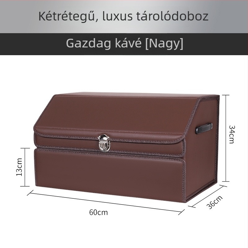 Két rétegű, összecsukható csomagtartó tároló doboz autóhoz