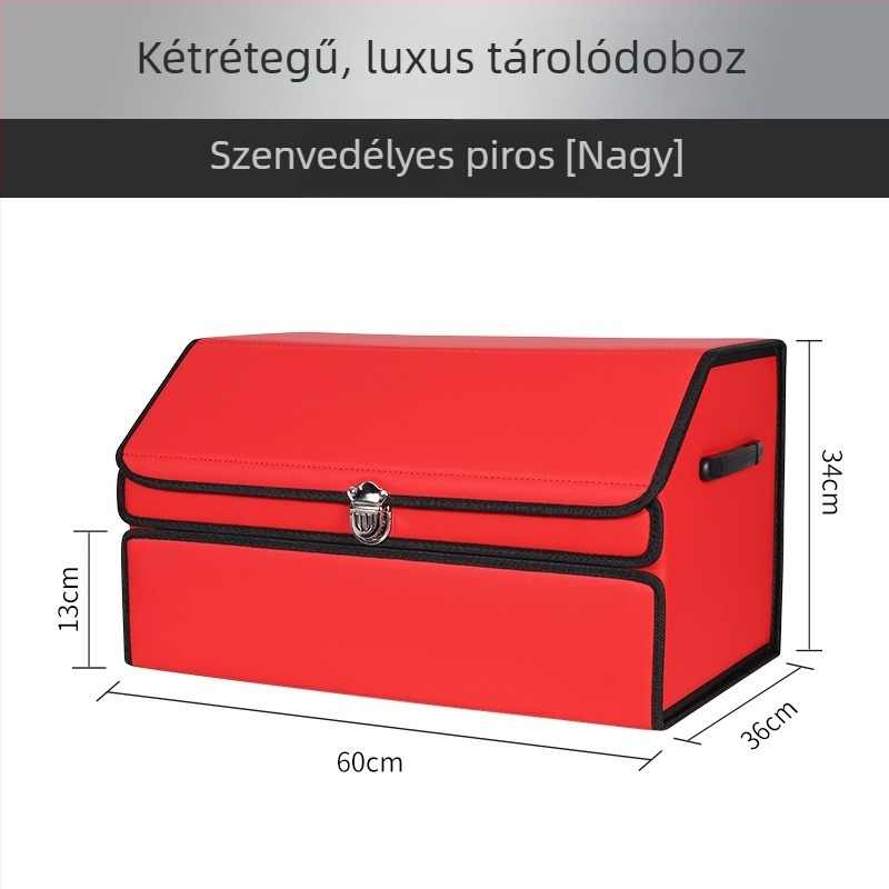 Két rétegű, összecsukható csomagtartó tároló doboz autóhoz