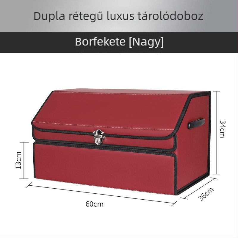 Két rétegű, összecsukható csomagtartó tároló doboz autóhoz