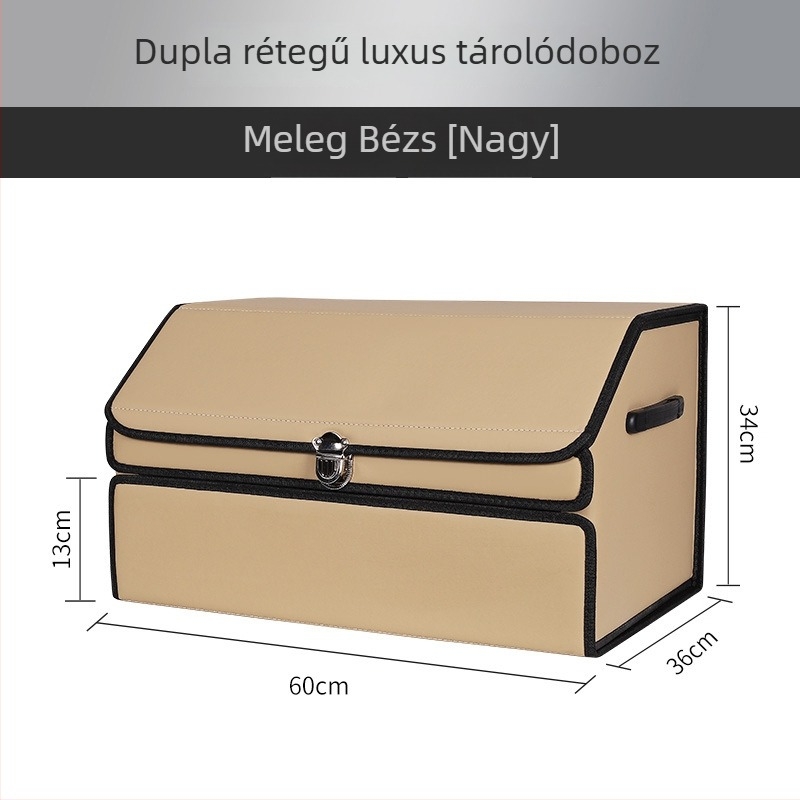 Két rétegű, összecsukható csomagtartó tároló doboz autóhoz