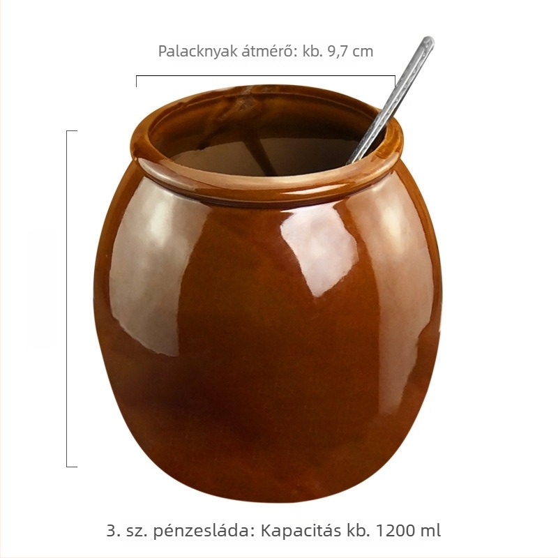 Kerámiából készült régi stílusú sótartó, egyrészes agyag tartály sóhoz és fűszerekhez, nagy méret