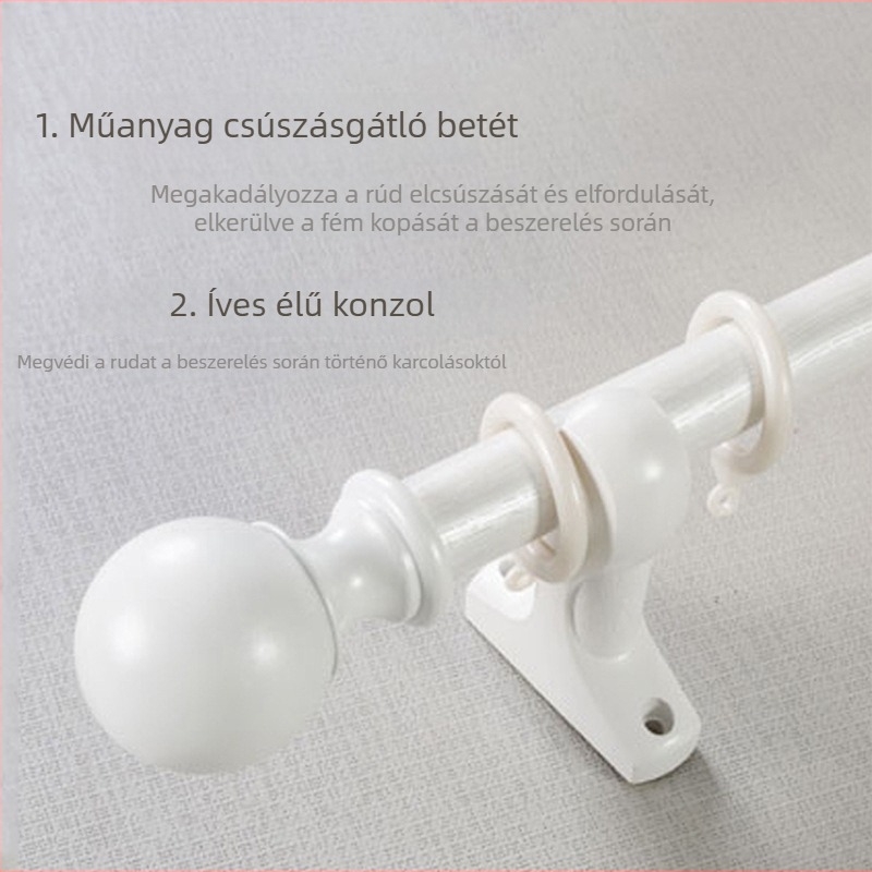 Alumínium ötvözetű függönyrú, megerősített, római stílusú, egy- vagy kétszeres, hangtalan görgős sínnel