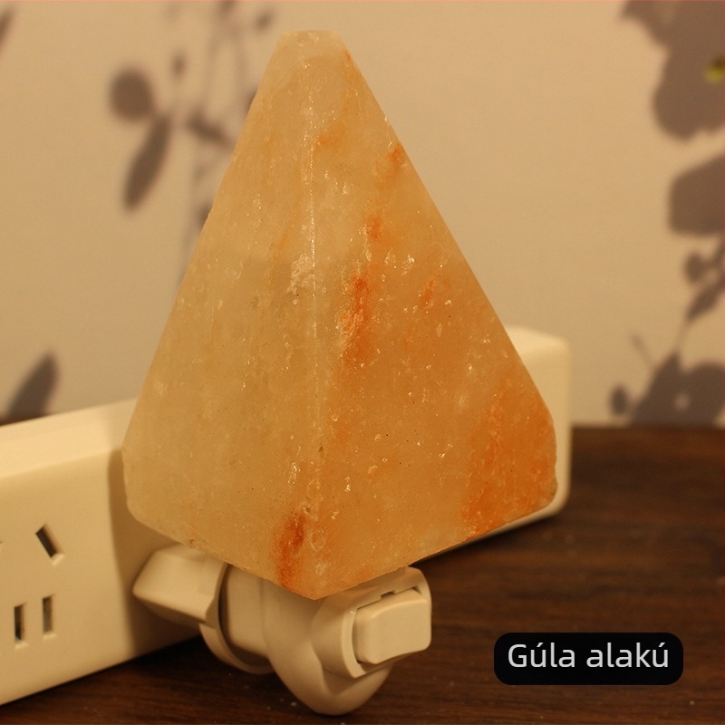 Himalája-só lámpa éjjeliszekrényhez – meleg fény, nem bántó, hálószoba és meditáció