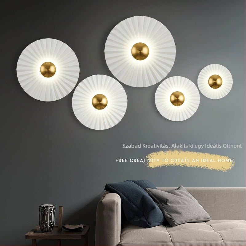 Origami Art fali Lámpa hálószobába és nappaliba – modern, minimalist design, vas test, LED