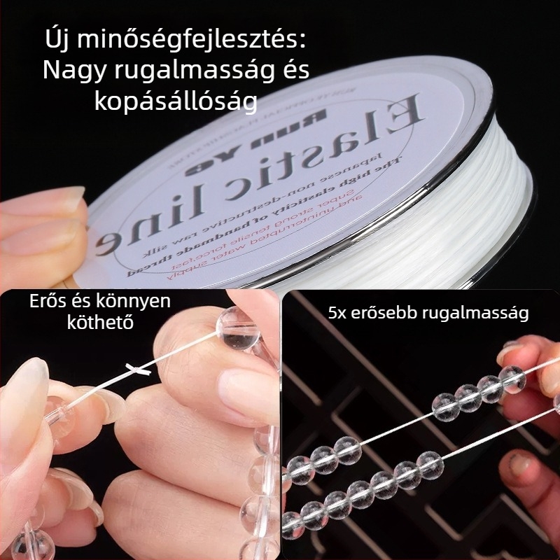 Magas rugalmasságú lapos selyem gyöngyfűző szál, kopásálló gyöngyös zsinór kristály karkötőhöz