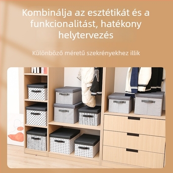 Összecsukható ruhatartó doboz fedővel – ruhák és fehérnemű rendező