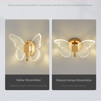 LED-pillangó falikar, kínai retro stílus, hálószoba, nappali és folyosó