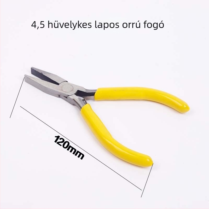 4,5 hüvelykes mini fogó, kézműves kivitelben: tűfogó, diagonális fogó és ékszerfogó