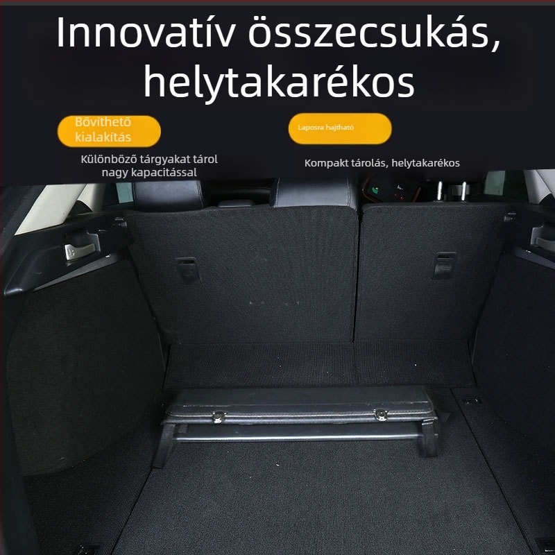 Bőr összecsukható tároló doboz autócsomagtartóhoz – univerzális rendező fogantyúval