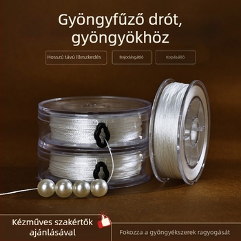 Gyöngyfűzéshez való szál – vékony, kopásálló piros achát zsinór DIY ékszerekhez