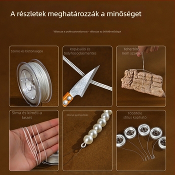 Gyöngyfűzéshez való szál – vékony, kopásálló piros achát zsinór DIY ékszerekhez