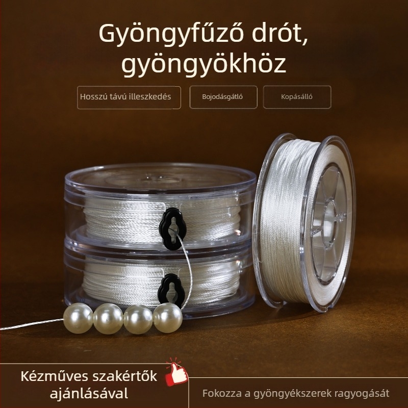 Gyöngyfűzéshez való szál – vékony, kopásálló piros achát zsinór DIY ékszerekhez