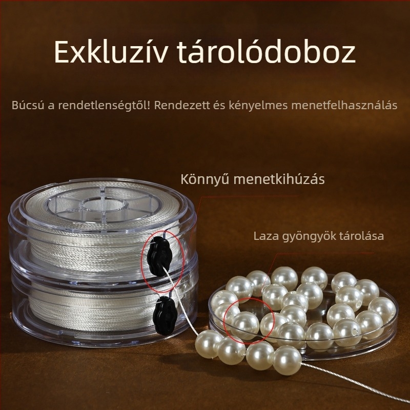 Gyöngyfűzéshez való szál – vékony, kopásálló piros achát zsinór DIY ékszerekhez
