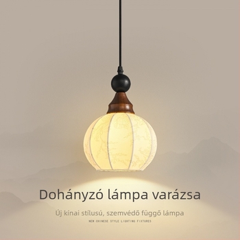 Új kínai stílusú hálószobai függőlámpa, Song-dinasztia esztétika, vintázs Zen stílus, nappali háttérfali világítás.