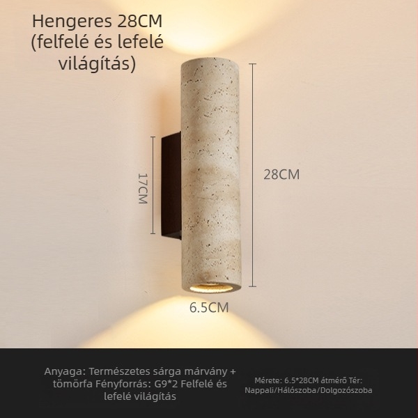 Wabi-sabi stílusú, természetes sárga barlangkő falikar étteremhez és szálláshelyhez; ideális a hálószoba ágytámla háttérként és a folyosóhoz, környezeti fény fel- és le.