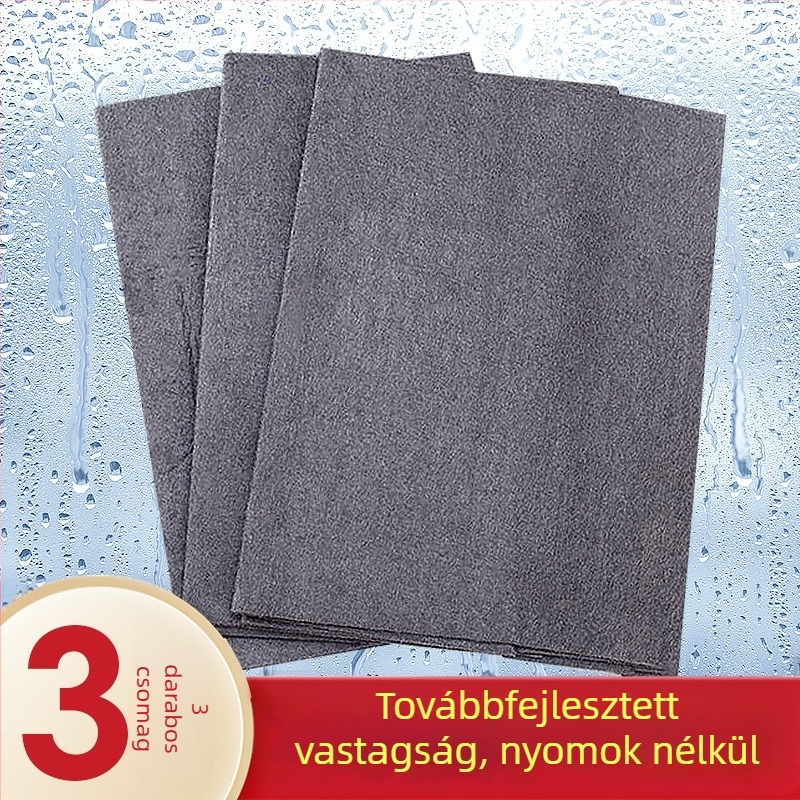 Mágikus mikroszálas törlőkendő üvegek tisztítására, vízfoltok nélkül, vastított változat, magas nedvszívó és szöszmentes