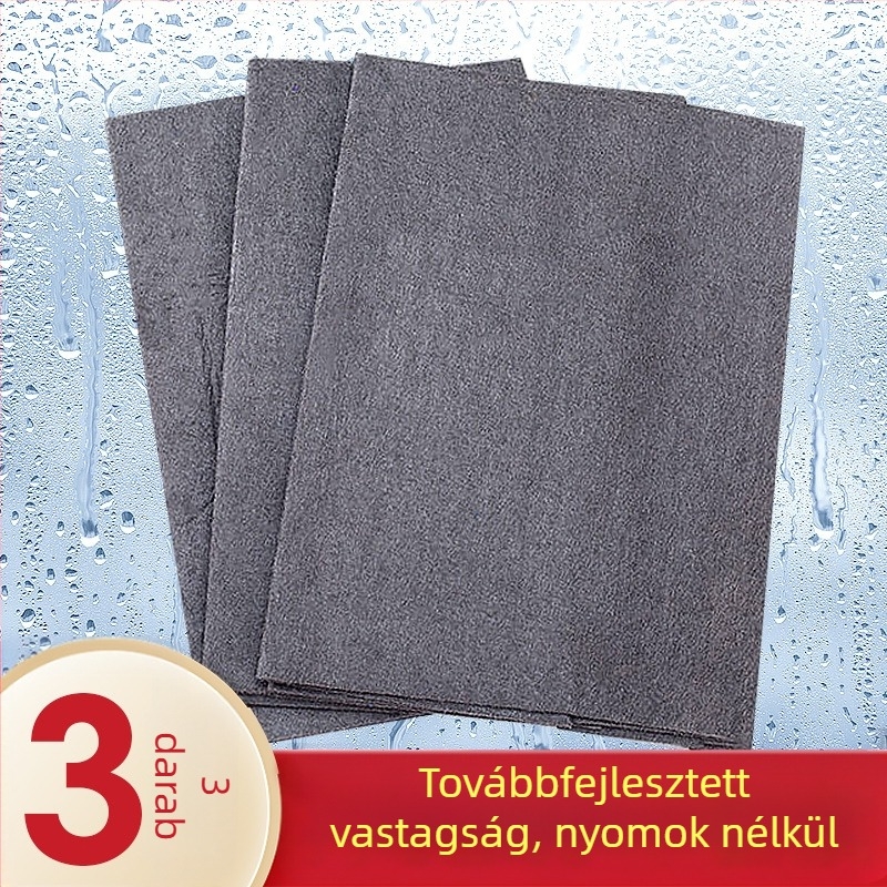 Mágikus mikroszálas törlőkendő üvegek tisztítására, vízfoltok nélkül, vastított változat, magas nedvszívó és szöszmentes