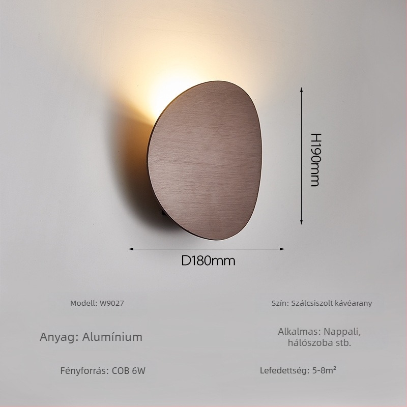 Skandináv hálószobai falilámpa, kör alakú minimalist dizájn, ideális nappaliba, TV-háttérhez, dolgozószobához