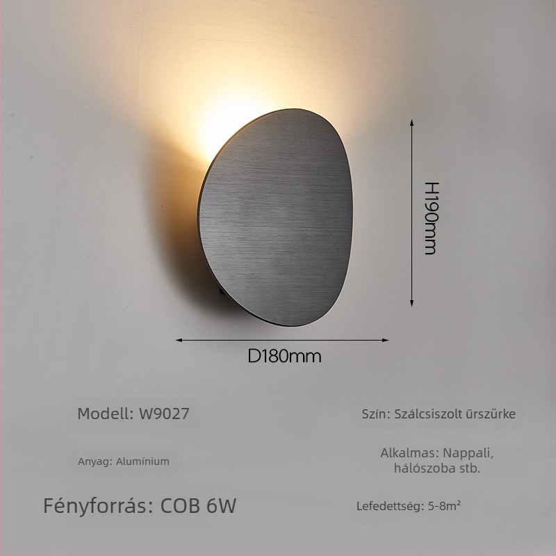 Skandináv hálószobai falilámpa, kör alakú minimalist dizájn, ideális nappaliba, TV-háttérhez, dolgozószobához