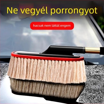 Autó porfelmosó kefe puha sörtékkel, por eltávolítására és viasz felvitelére