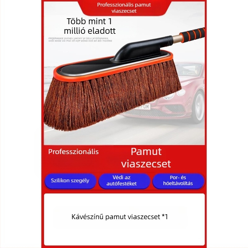Autó porfelmosó kefe puha sörtékkel, por eltávolítására és viasz felvitelére