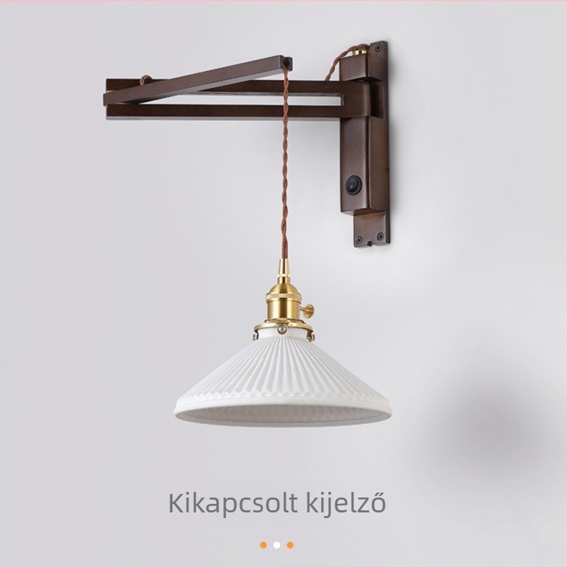 Hálószoba- és dolgozószobai falikar, összecsukható és állítható karral, LED, új kínai stílus