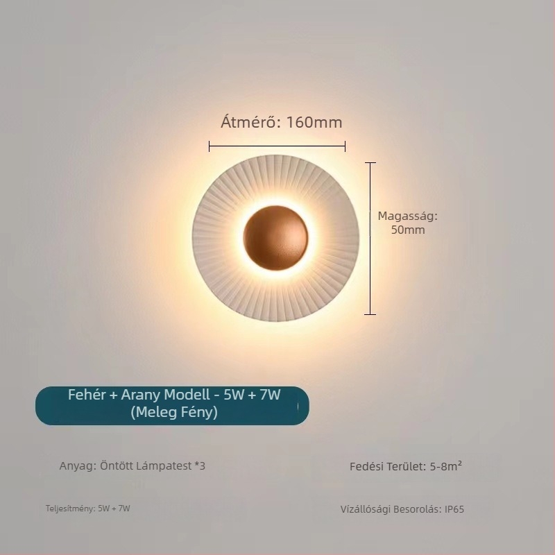 Krizantém alakú falikar beltéri és kültéri használatra, alumínium ház, IP65, 2 LED, 12W, 3000K/4000K/6000K