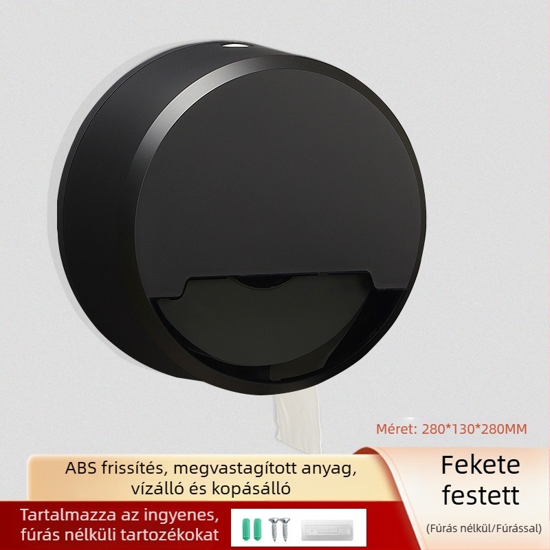 Fali tartó nagy tekercses toalettpapírtartó – fürdőszobába és szállodai használatra