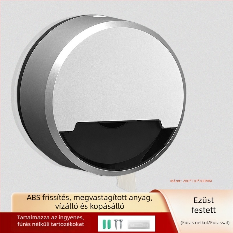 Fali tartó nagy tekercses toalettpapírtartó – fürdőszobába és szállodai használatra