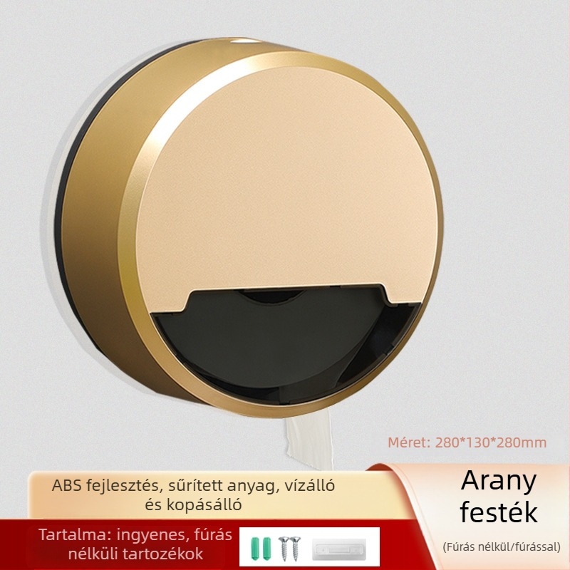 Fali tartó nagy tekercses toalettpapírtartó – fürdőszobába és szállodai használatra