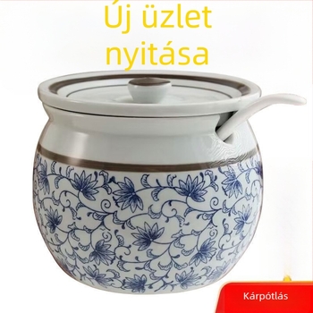 Fedeles kerámia konyhai tárolóedény sóhoz, cukorhoz, csiliolajhoz és disznózsírhoz