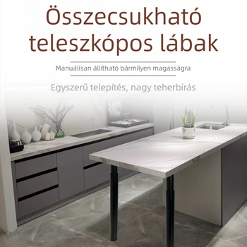 Állítható, összecsukható bárasztal lábak – talp és tartóoszlop, teleszkópos lábak, kovácsoltvas kivitel