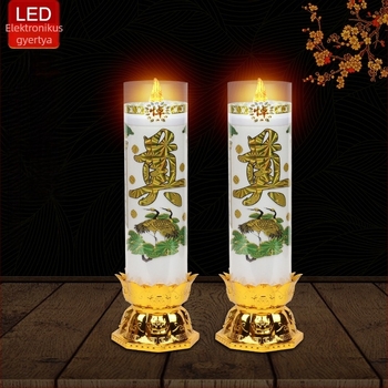 LED emlékkandela, füstmentes és környezetbarát, hosszú élettartamú hengeres lámpa, hálózati tápellátás vagy akkumulátoros üzem