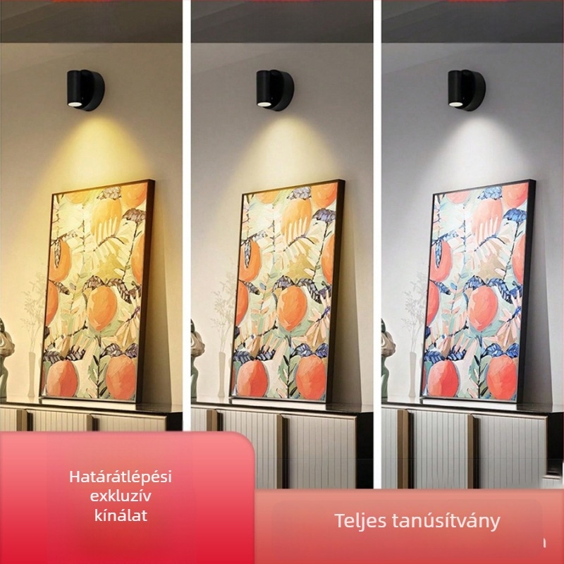 Tölthető falikar mágneses rögzítéssel, vezeték nélküli, éjjeliszekrényre, előszobába és hálószobába, állítható spot világítással, LED