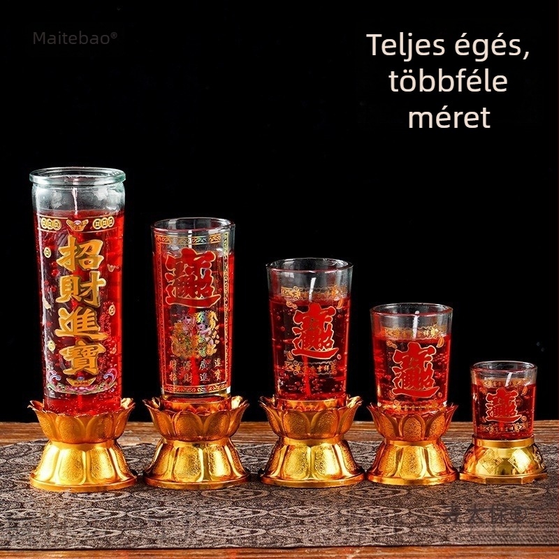Buddha számára otthoni gyertyák, kristály gyertyák, szélálló újévi gyertyák, vajlámpák üvegpohárban, ünnepi illat Mai Taibao