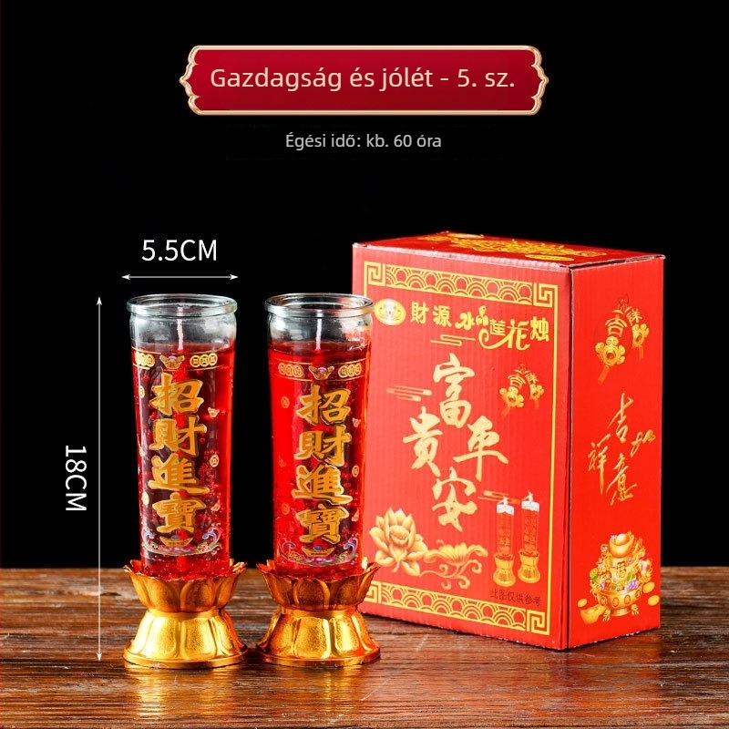 Buddha számára otthoni gyertyák, kristály gyertyák, szélálló újévi gyertyák, vajlámpák üvegpohárban, ünnepi illat Mai Taibao