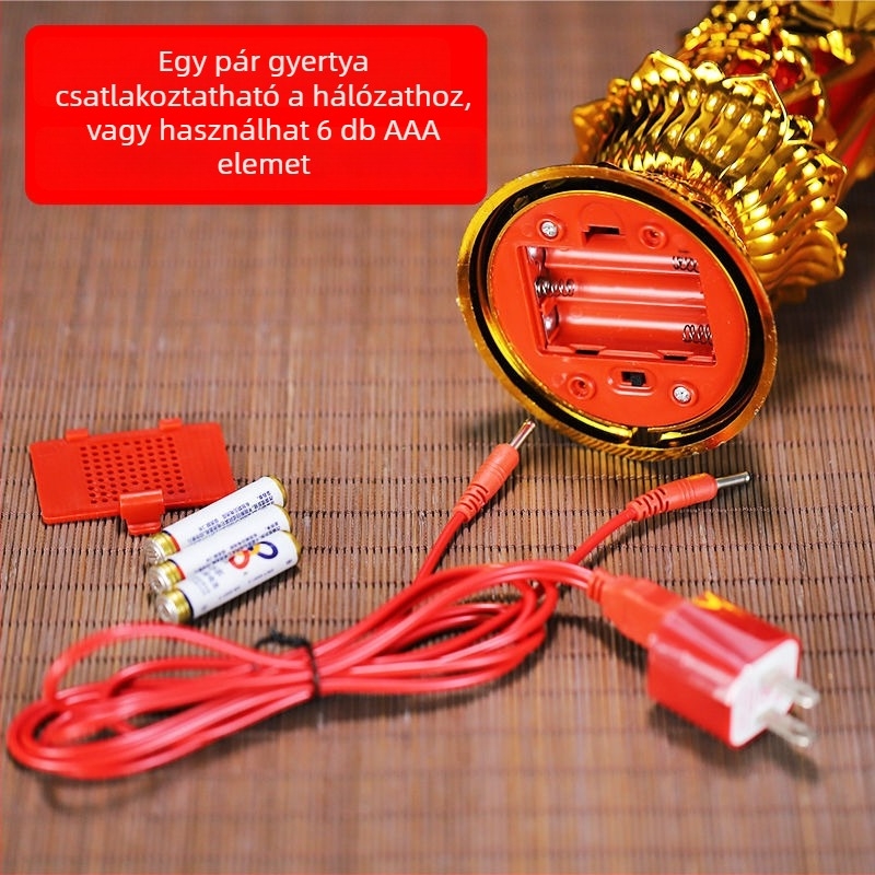 LED elektronikus gyertya lengő mozgással Buddha és a Gazdagság Istene tiszteletére